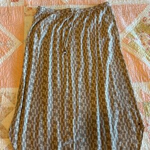 Eddie Bauer Brown and Cream Maxi Skirt